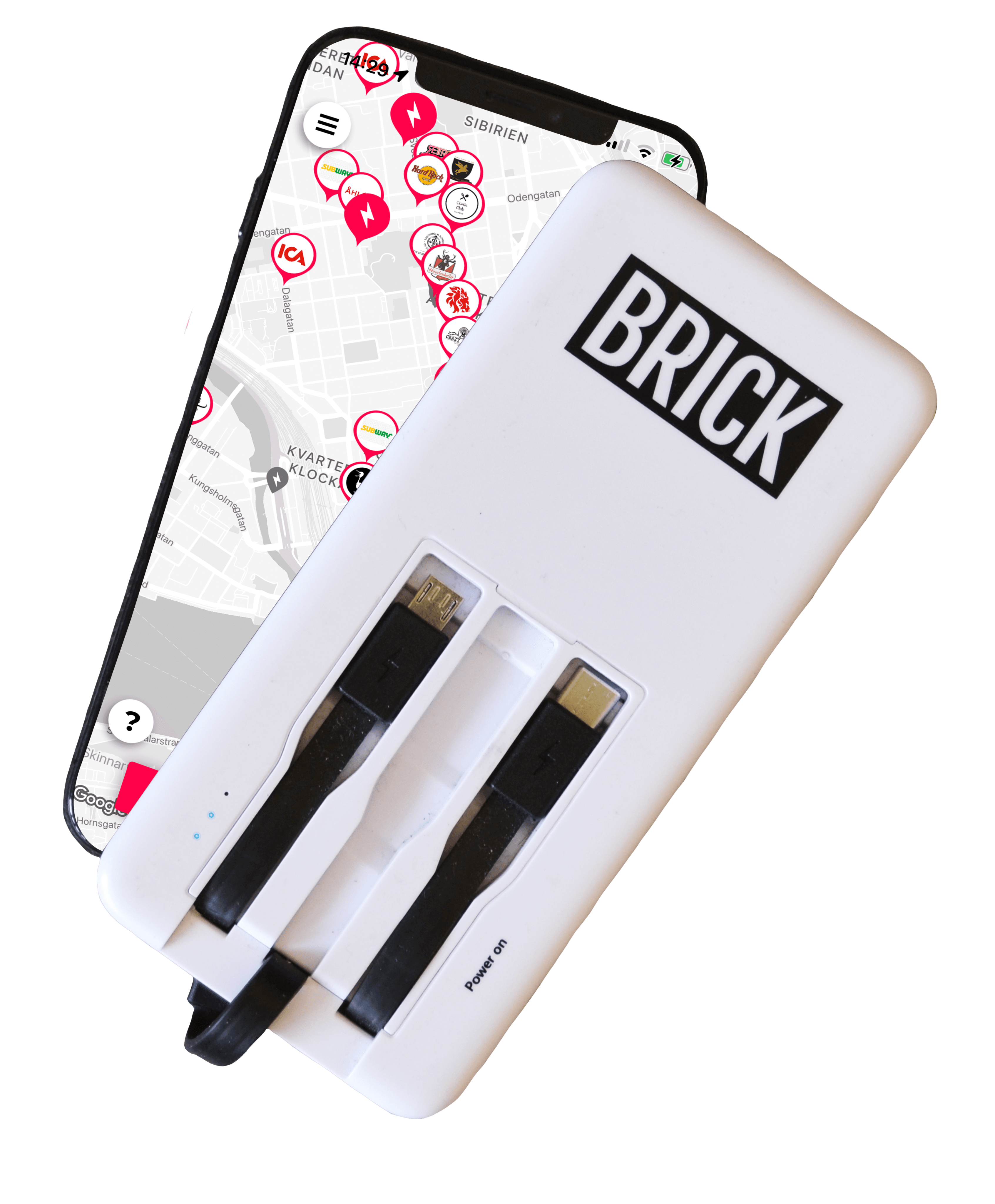Un power bank collegato a un telefono